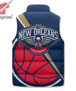 new orleans pelicans basketball puffer sleeveless jacket 3 rHD6u