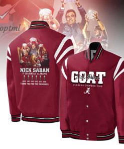 Nick Saban Coach GOAT Alabama Crimson Tide Bomber Jacket