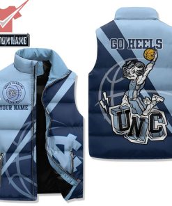 North Carolina Tar Heels Go Heels UNC Custom Name Puffer Sleeveless Jacket