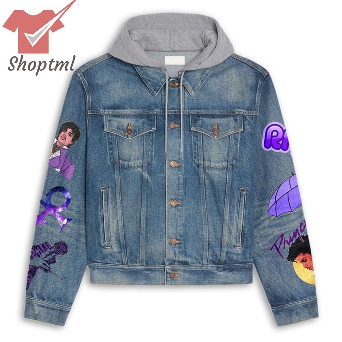 Prince Life Is Just A Party Parties Weren't Meant To Last Hooded Denim Jacket