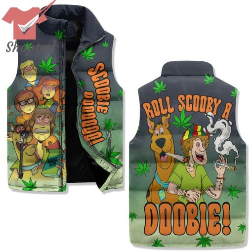 Scooby Doo Roll Scooby A Double Weed Puffer Sleeveless Jacket