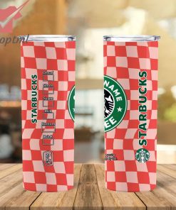 Starbucks Coffee Caro Pattern Custom Name Steel Tumbler