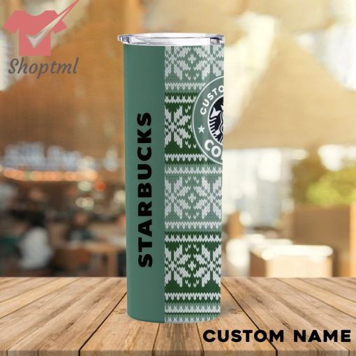 Starbucks Coffee Snowflakes Woolen Custom Name Steel Tumbler