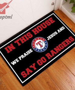 texas rangers in this house we praise jesus doormat 3 yDXVp