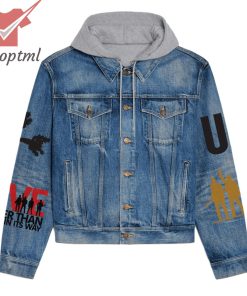 U2 Band Love Is Bigger Than Anything In Its Way Hooded Denim Jacket
