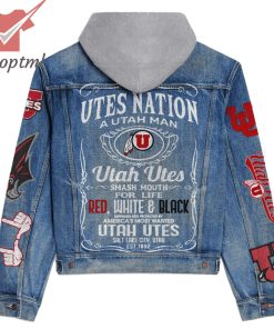 Utah Utes Nation A Utah Man Hooded Denim Jacket