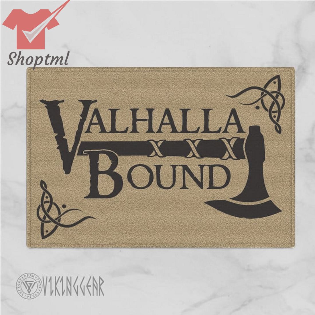 Valhalla Bound Viking Norse Axe Doormat