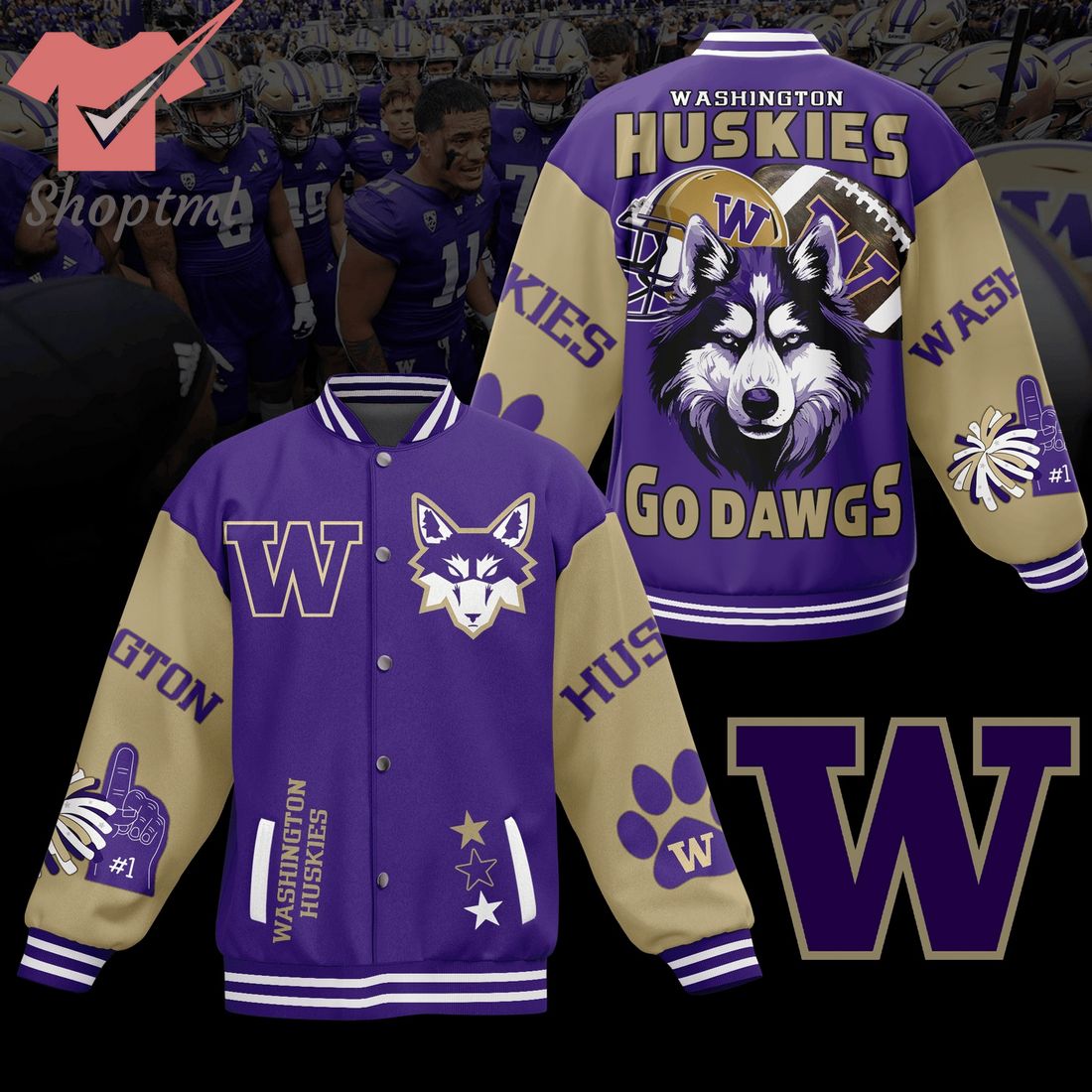 Washington Huskies go dawgs baseball jacket