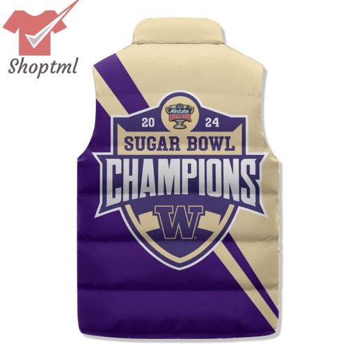 Washington Huskies Purple Reign Sugar Bowl Champions 2024 Puffer Sleeveless Jacket