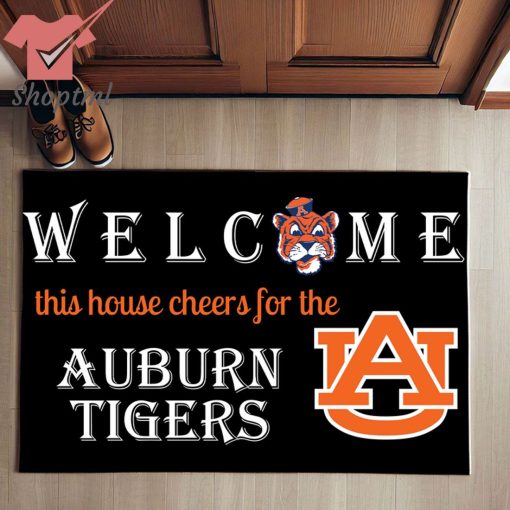 Welcome This House Cheers For The Auburn Tigers Doormat