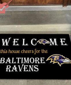 welcome this house cheers for the baltimore ravens doormat 2 shlJu