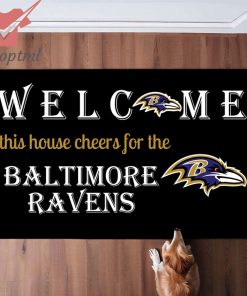 welcome this house cheers for the baltimore ravens doormat 3 1HsQ8