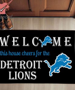 Welcome This House Cheers For The Detroit Lions Doormat