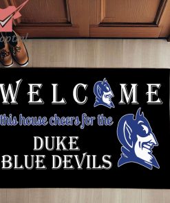 Welcome This House Cheers For The Duke Blue Devils Doormat