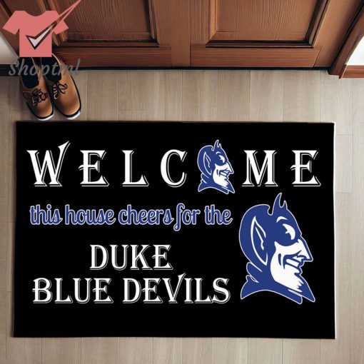 Welcome This House Cheers For The Duke Blue Devils Doormat