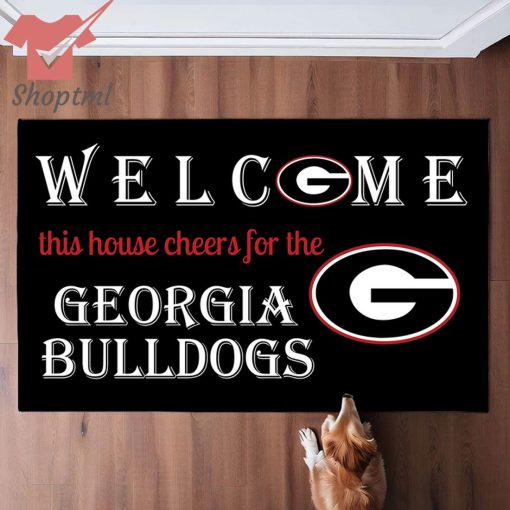 Welcome This House Cheers For The Georgia Bulldogs Doormat