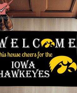 welcome this house cheers for the iowa hawkeyes doormat 3 6J1en