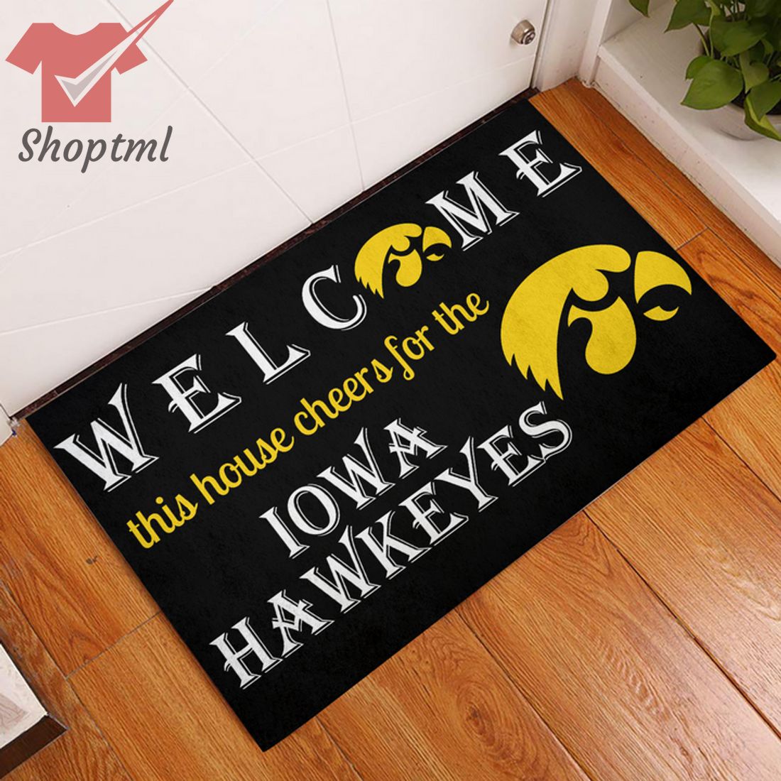 Welcome This House Cheers For The Iowa Hawkeyes Doormat