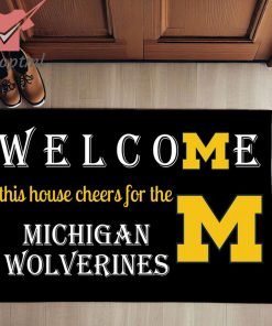 welcome this house cheers for the michigan wolverines doormat 3 NYixw