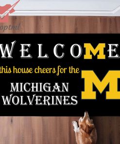 welcome this house cheers for the michigan wolverines doormat 4 ayh0E