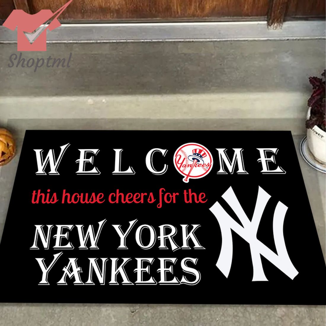 Welcome This House Cheers For The New York Yankees Doormat