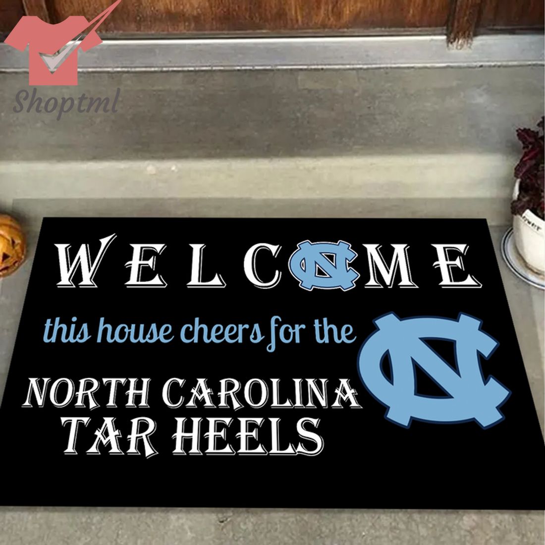 Welcome This House Cheers For The North Carolina Tar Heels Doormat