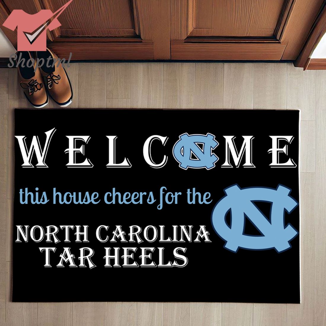Welcome This House Cheers For The North Carolina Tar Heels Doormat
