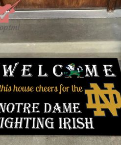 welcome this house cheers for the notre dame fighting irish doormat 3 34SMr