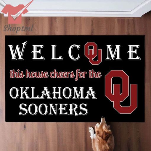 Welcome This House Cheers For The Oklahoma Sooners Doormat