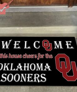 welcome this house cheers for the oklahoma sooners doormat 2 bf4hF