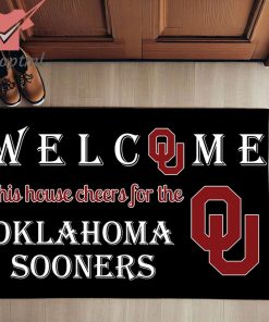 welcome this house cheers for the oklahoma sooners doormat 3 bF8yp