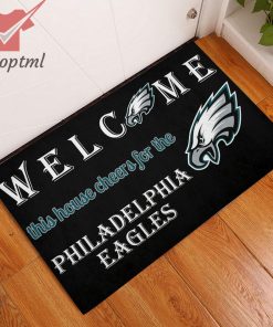 Welcome This House Cheers For The Philadelphia Eagles Doormat