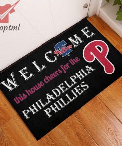welcome this house cheers for the philadelphia phillies doormat 3 HTdL9