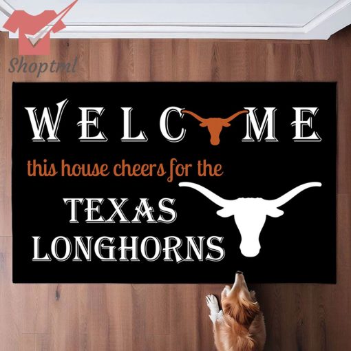 Welcome This House Cheers For The Texas Longhorns Doormat