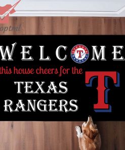 welcome this house cheers for the texas rangers doormat 2 EtARn