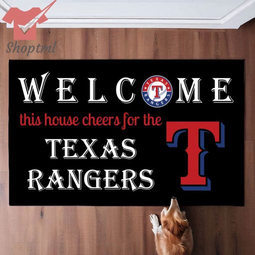 Welcome This House Cheers For The Texas Rangers Doormat