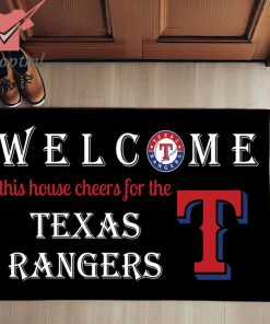 welcome this house cheers for the texas rangers doormat 3 sWrwc