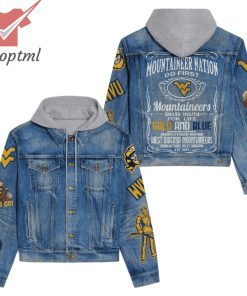 West Virginia Mountaineers Nation Go Firts Smash Mouth Hooded Denim Jacket