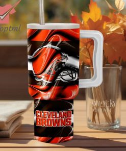 Cleveland Browns Dawg Pound Wave Pattern Stanley Tumbler