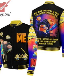 Despicable Me Minions And Once The Moon Is Mine Baseball Jacket