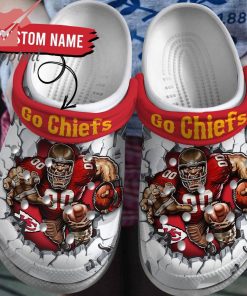 Kansas City Chiefs Go Chiefs Custom Name Crocs Clogs Shoes