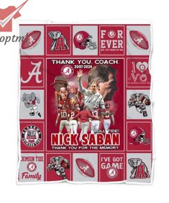 Roll Tide Nick Saban thank you for the memories blanket