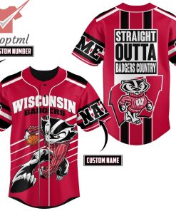 Straight Outta Wisconsin Badgers Personalized Jersey Shirt