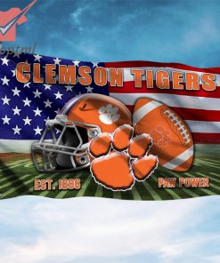 clemson tigers est 1896 paw power flying flag 2 h5duY